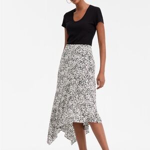 INC International Concepts Black and White Asymmetrical Skirt - Medium
